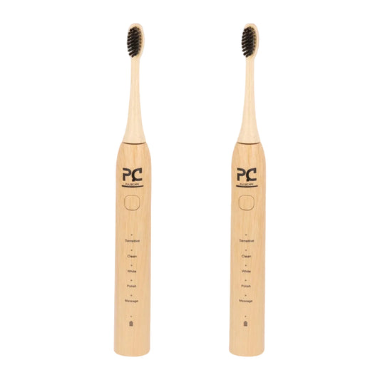 lot de 2 brosses à dents électriques en bambou Pulse Care écologiques