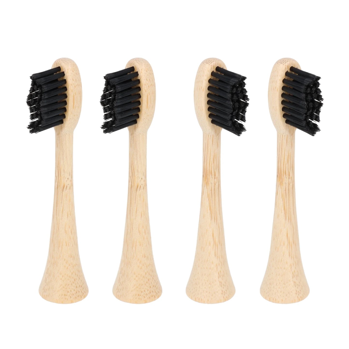 4 têtes de rechange en bambou avec poils en nylon vue de profil pour brosse à dents électrique Pulse Care