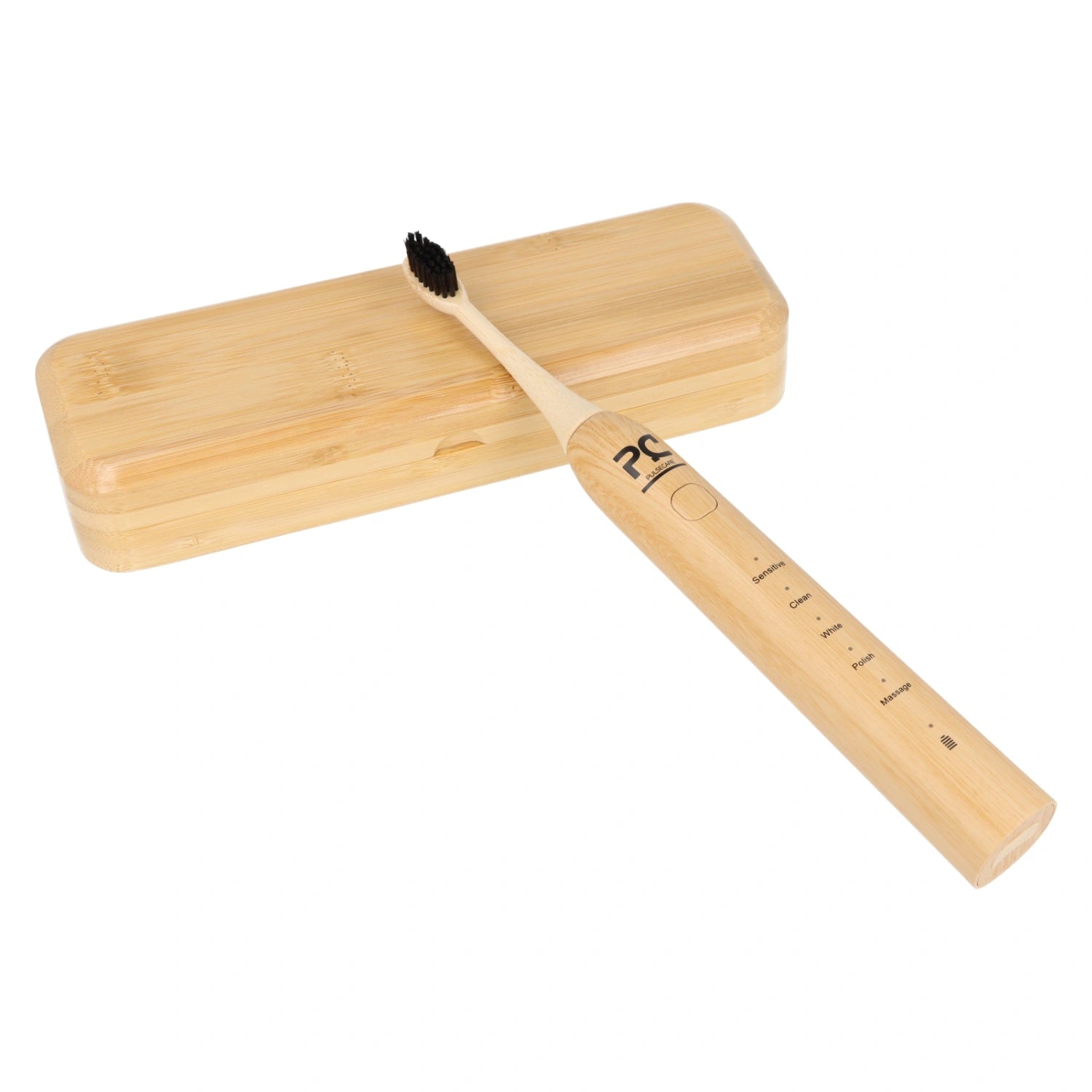 brosse à dents électrique écologique Pulse Care avec coffret de transport en bambou