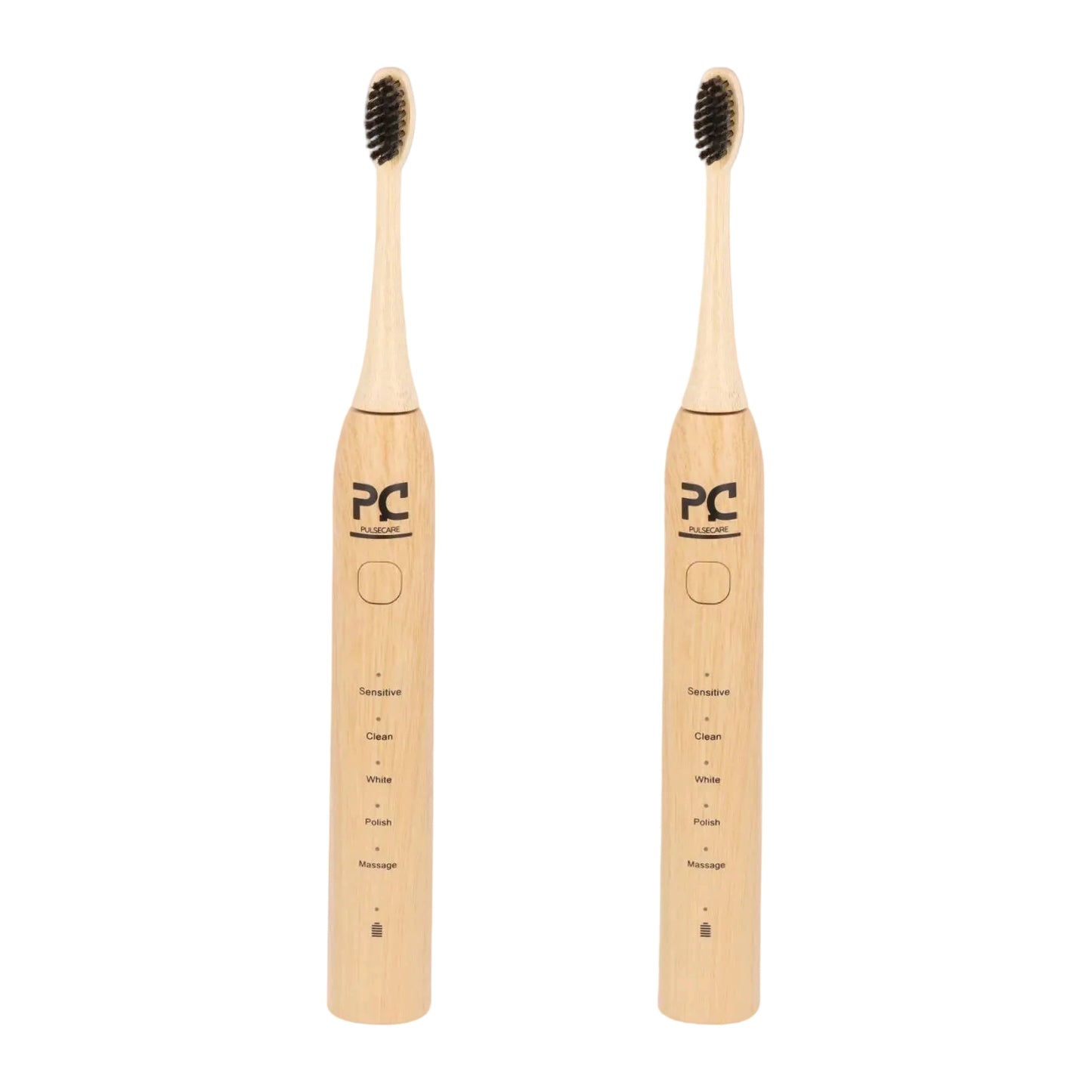 lot de 2 brosses à dents électriques en bambou Pulse Care écologiques