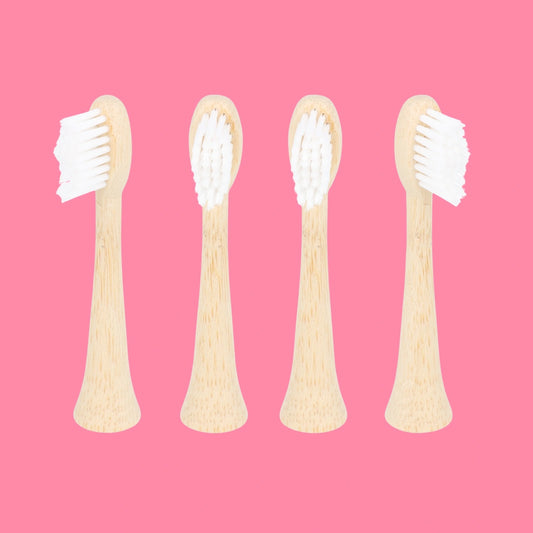 têtes de rechange pour brosse à dents électrique en bambou Pulse Care pack de 4