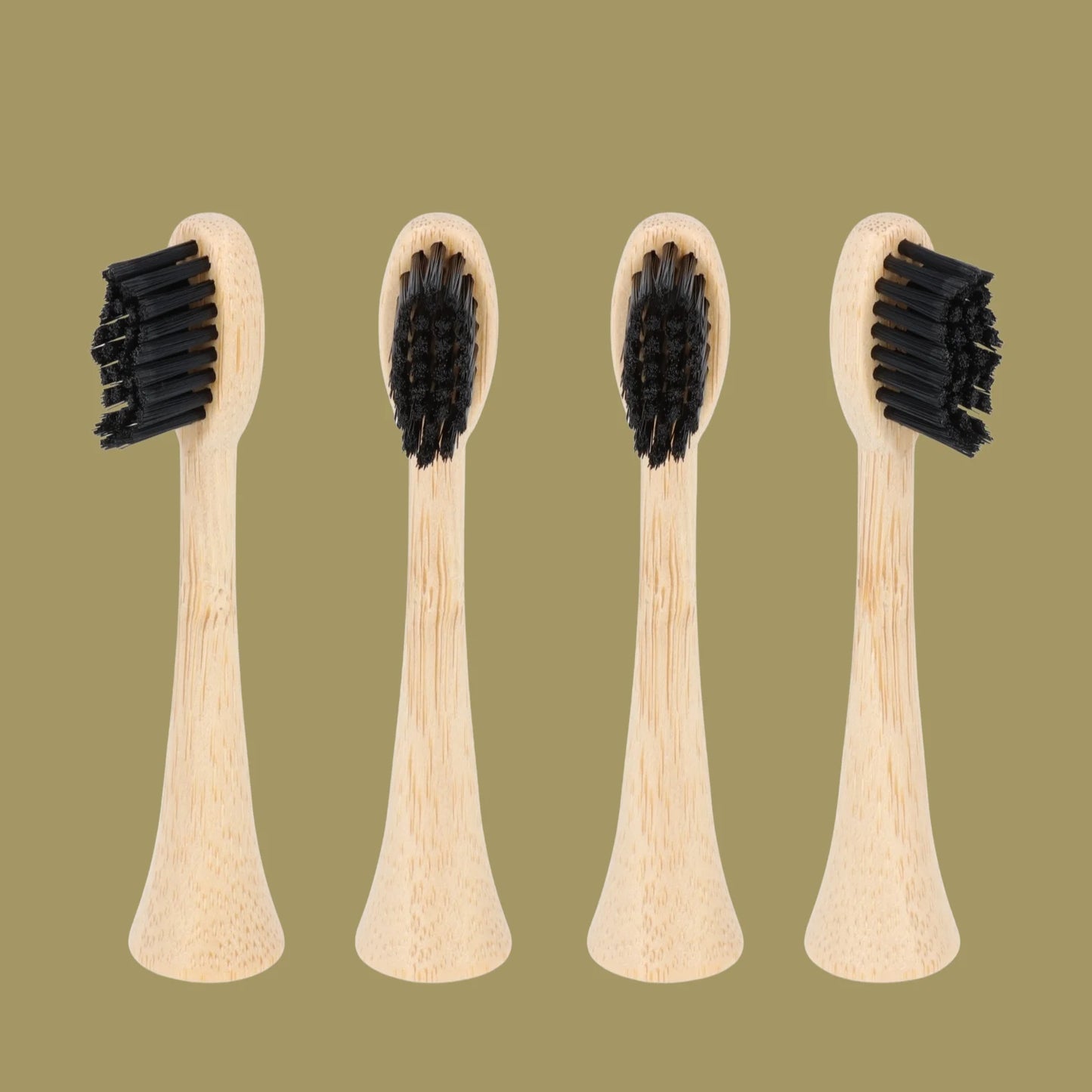4 têtes de rechange en bambou avec fibres au charbon pour brosse à dents électrique Pulse Care