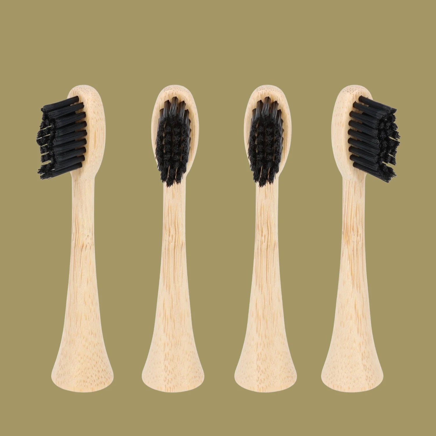 4 têtes de rechange en bambou avec fibres au charbon pour brosse à dents électrique Pulse Care