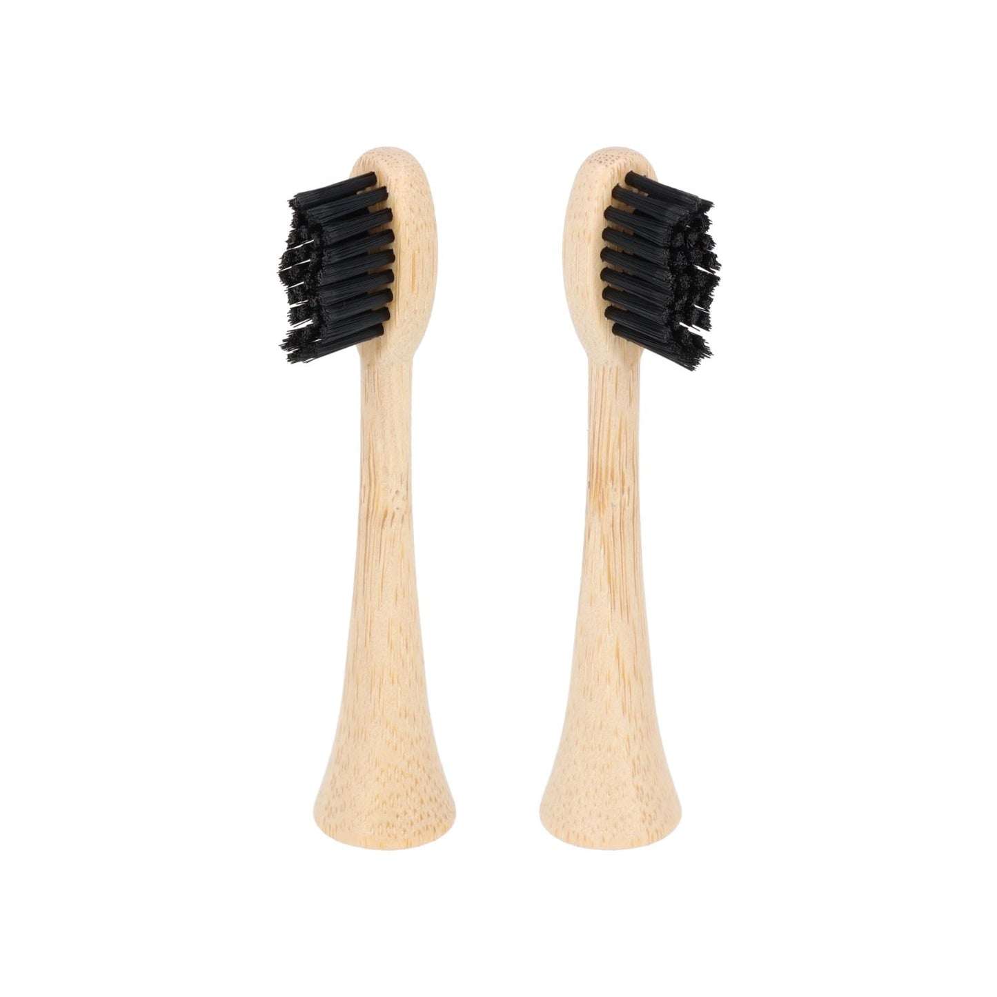 2 têtes de rechange en bambou avec poils en nylon vue de profil pour brosse à dents électrique Pulse Care