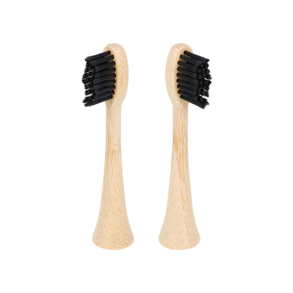 2 têtes de rechange en bambou avec poils en nylon vue de profil pour brosse à dents électrique Pulse Care